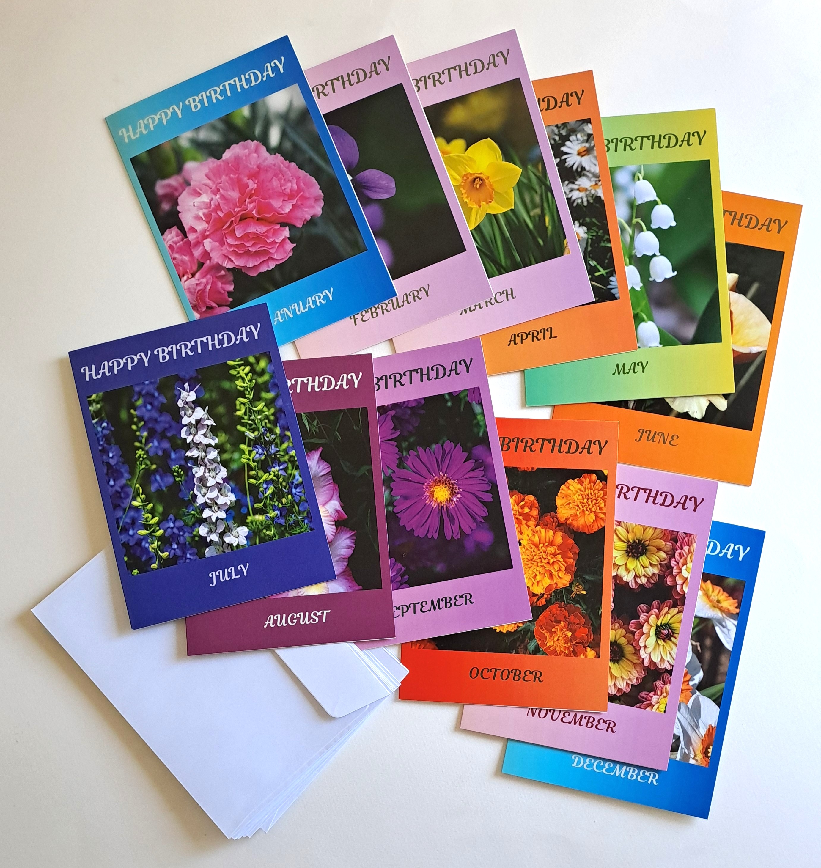Birth Month Flower Birthday Card 12 Pack