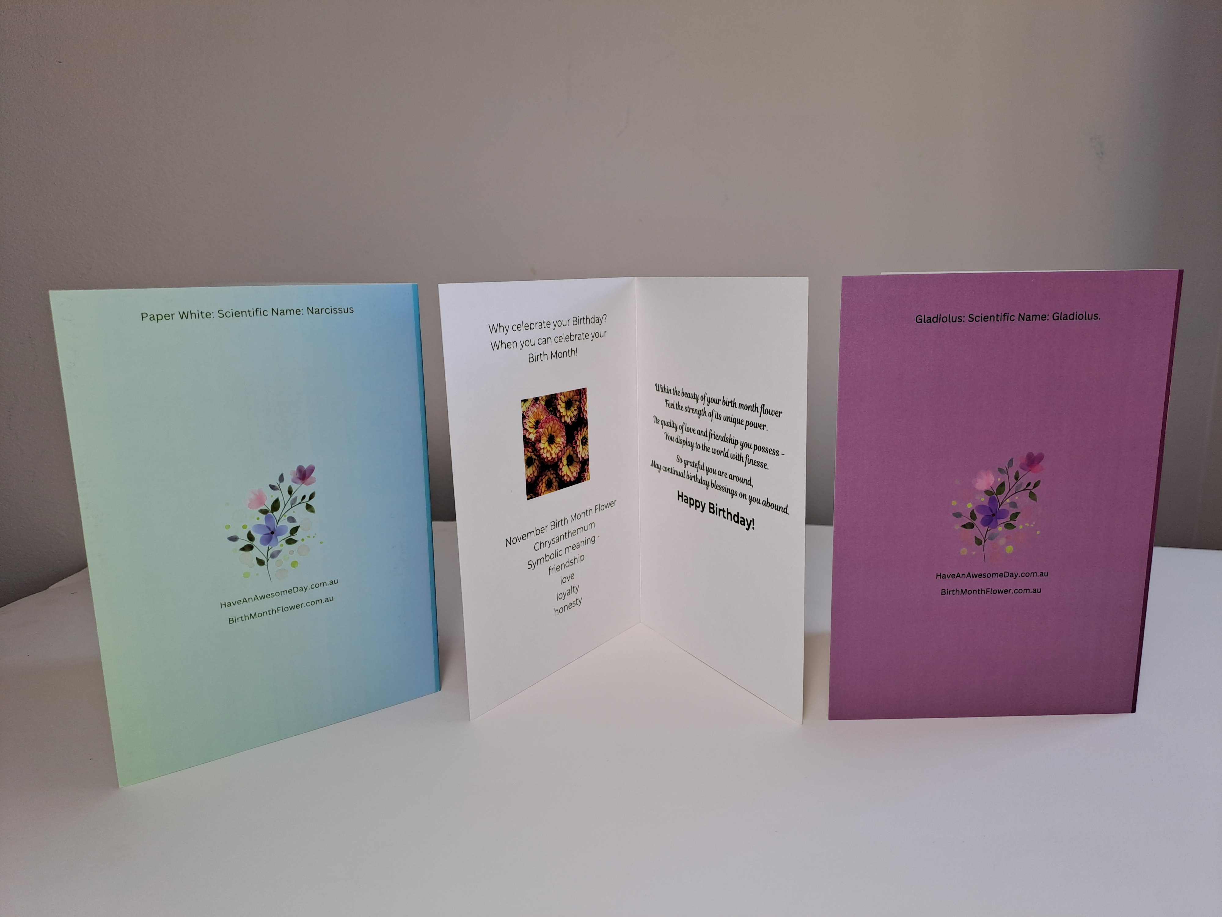 Birth Month Flower Birthday Card 12 Pack - Image 3